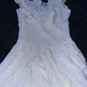 UO White Ruffle Romper